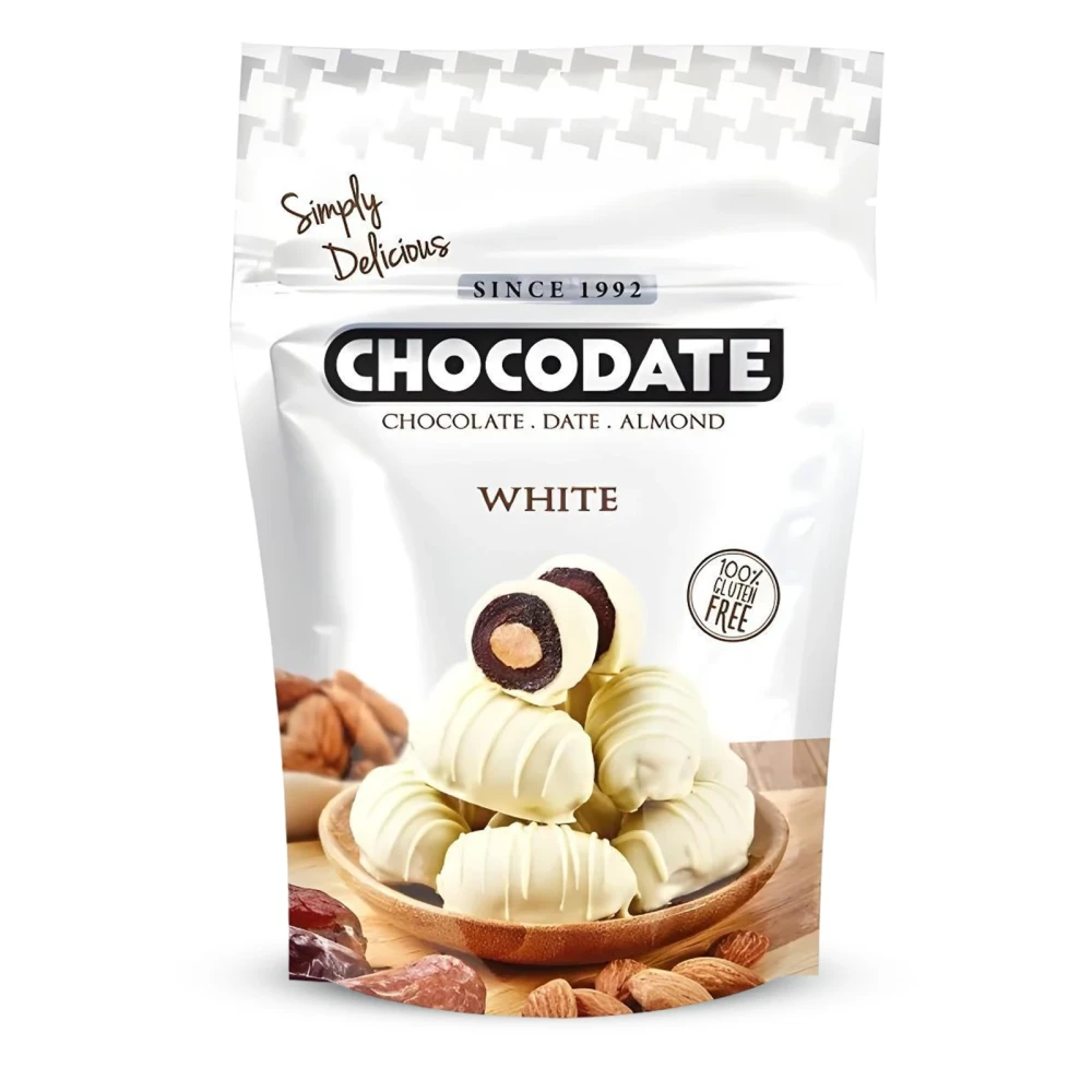chocodate, almons white daktyle